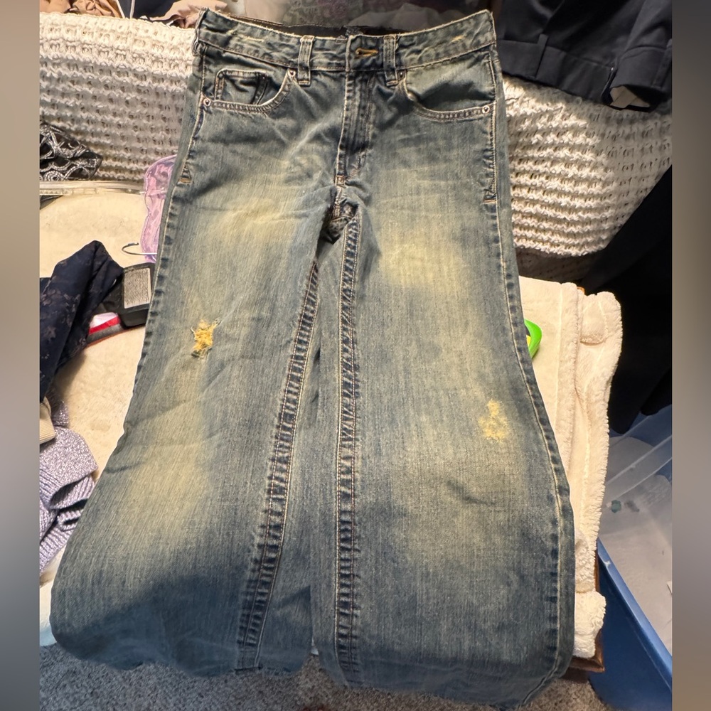 Vintage Mission Bay Distressed wide leg 29x34 MENS jeans